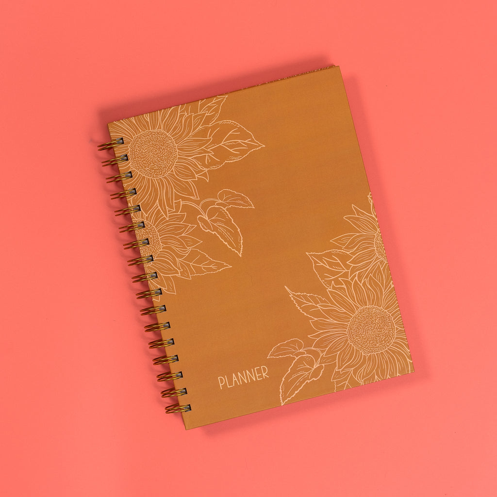 Golden Sunflower 12 Month Undated Planner